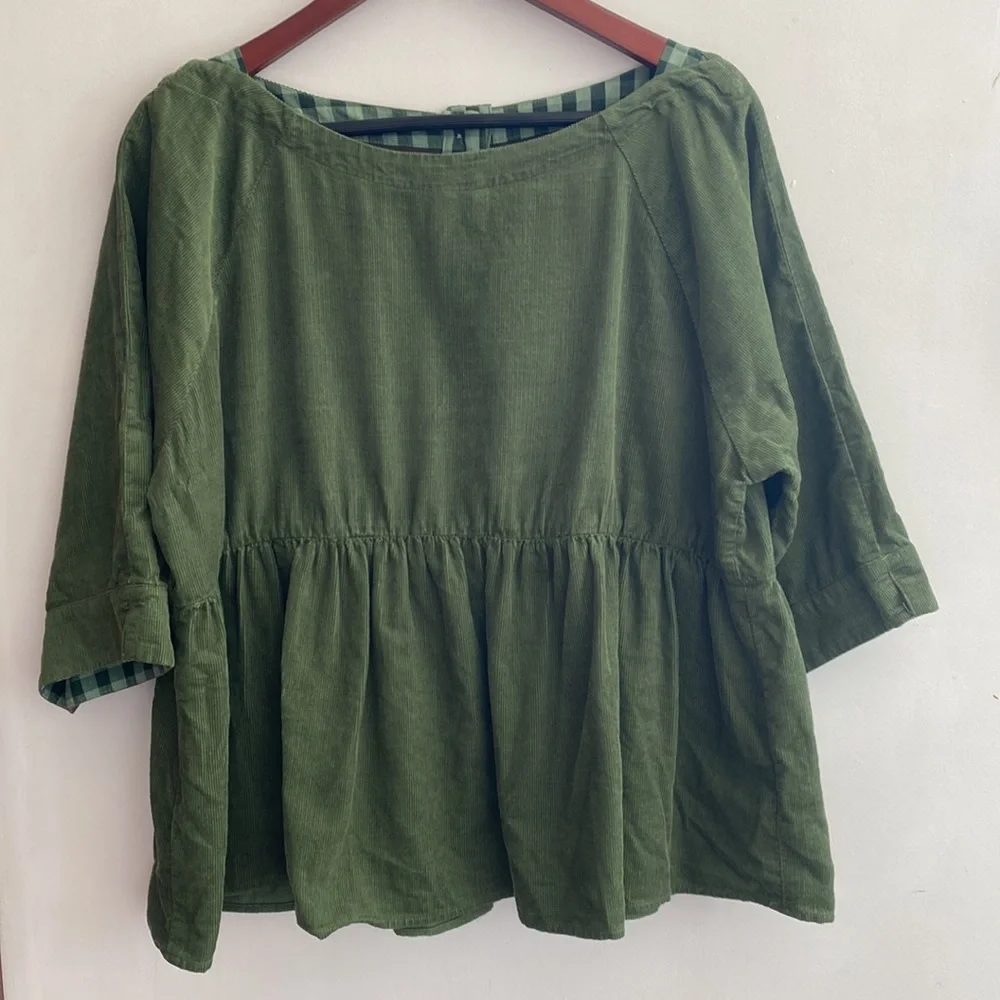 Anthropologie S Maria Babydoll Corduroy Top - Picture 2 of 12